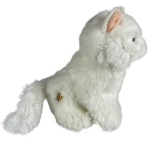Webkins Signature Persian White Cat Gold Patch Vintage Ganz Plush Kitty No Code